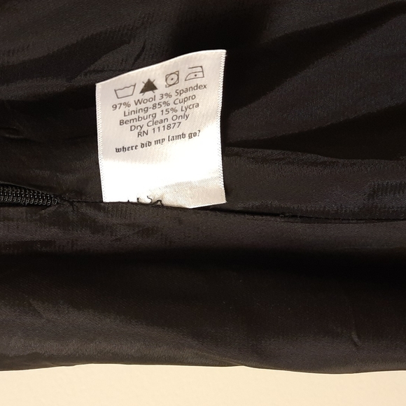 L.A.M.B. Black Stripe Pieced Chevron Skirt (flaws) - Picture 13 of 16